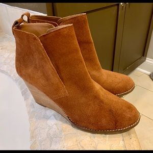 Lucky brand wedge booties, size 10